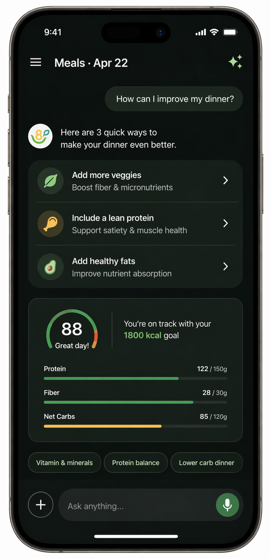 8up.ai AI health coach screen
