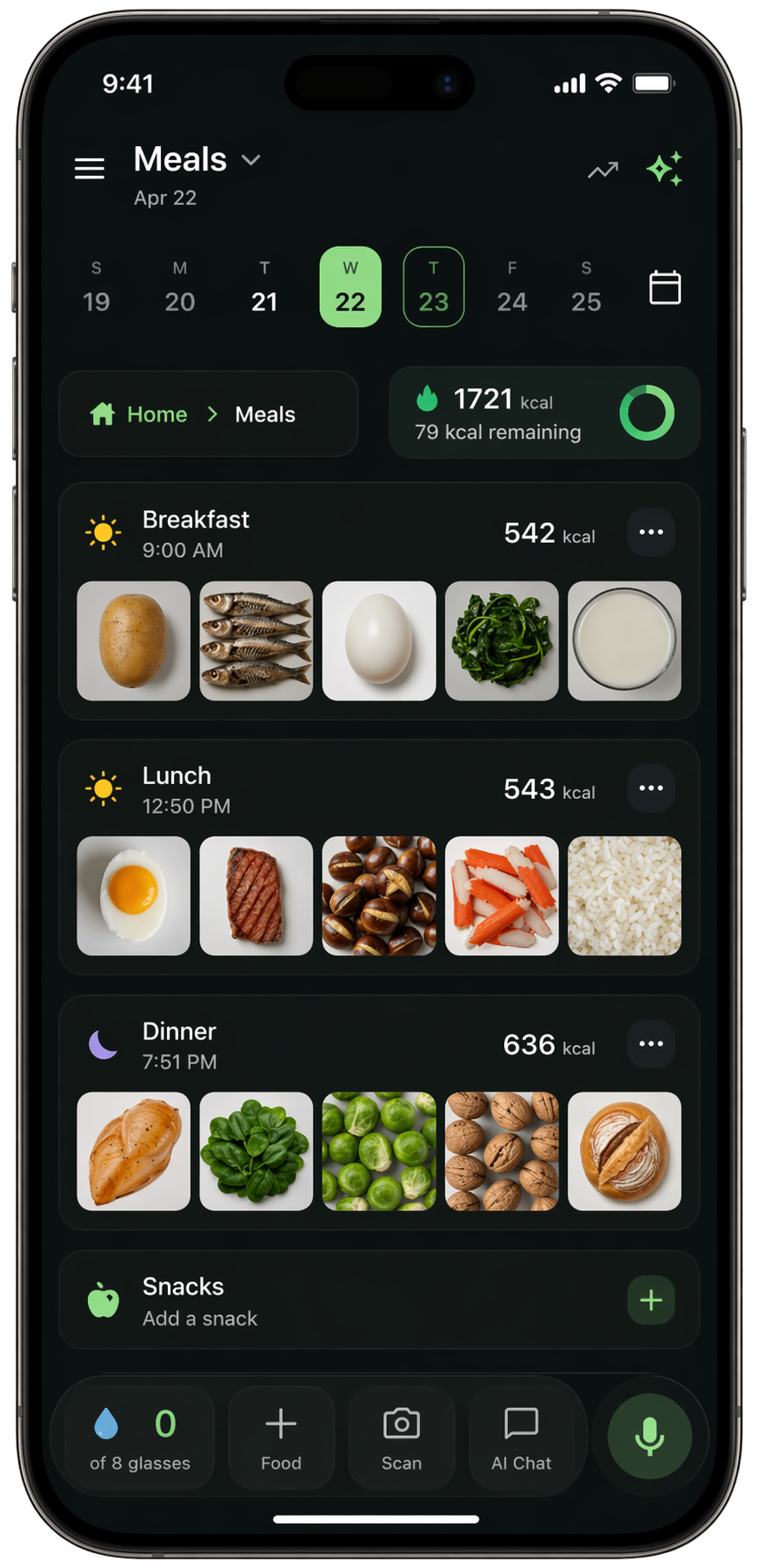 8up.ai meal screen